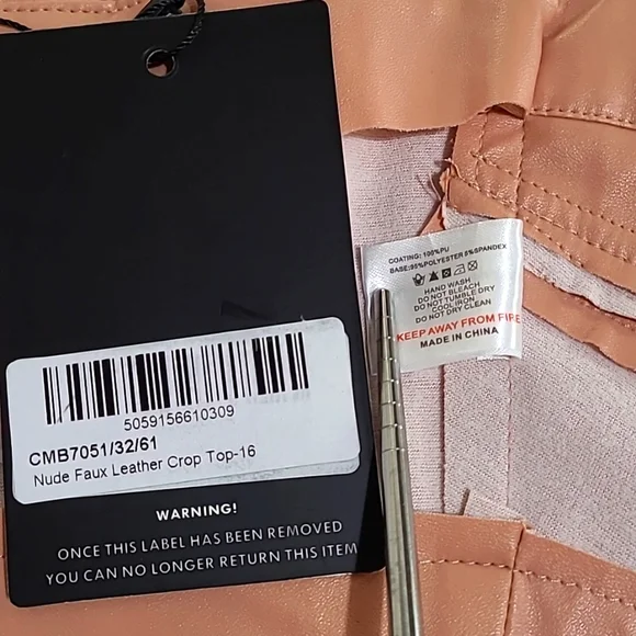 NWT Faux leather crop top bustier - Picture 9 of 11